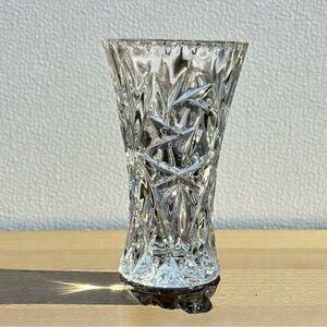 Vintage Crystal Bud Vase Starburst Pattern